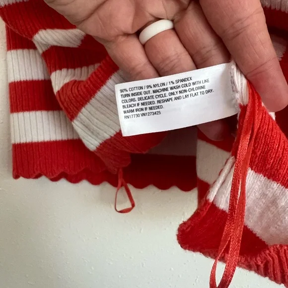 Universal Thread Red and White Striped Tank Top - Picture 4 of 4